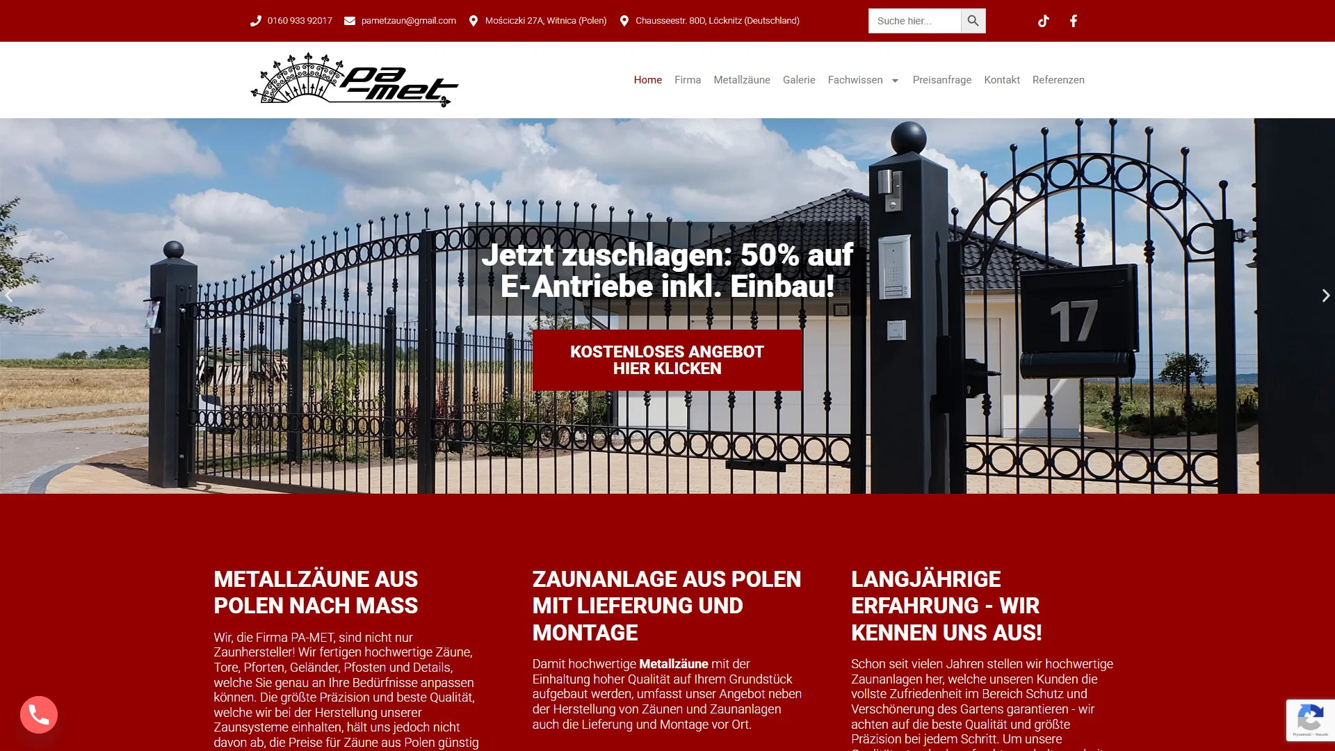 PA-MET Zäune aus Polen